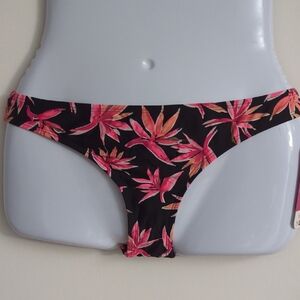 Floral Black and Pink Women's Swim Bottom